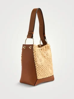 Midi Lana Raffia Bucket Bag