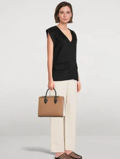 Midi Leather Tote Bag