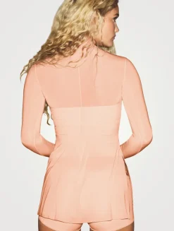 Milky Sheer Mockneck Tunic