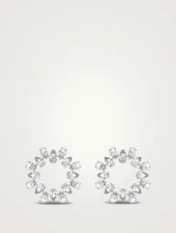 Millenia Pear Crystal Hoop Earrings