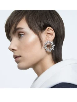 Millenia Pear Crystal Hoop Earrings