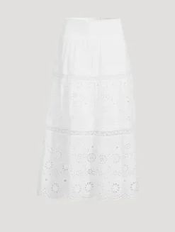 Miloti Eyelet Lace Maxi Skirt
