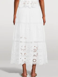Miloti Eyelet Lace Maxi Skirt