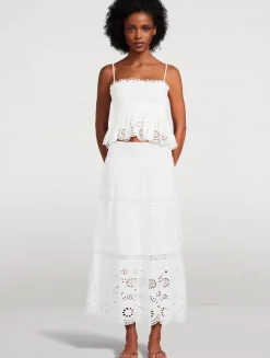 Miloti Eyelet Lace Maxi Skirt
