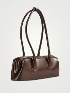 Mini Boat East-West Leather Satchel