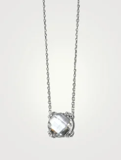 Mini Dew Drop Silver Cluster Necklace With White Topaz