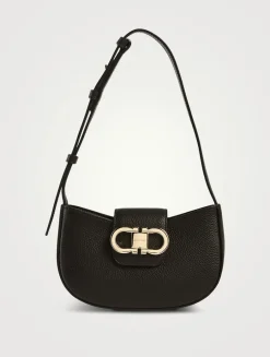 Mini Double Gancini Leather Shoulder Bag