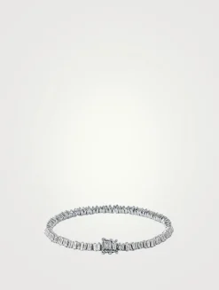 Mini Fireworks 18K White Gold Tennis Bracelet With Diamonds