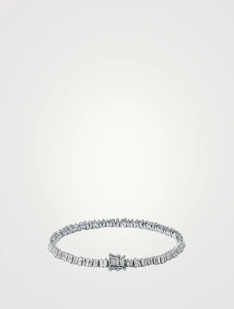 Mini Fireworks 18K White Gold Tennis Bracelet With Diamonds