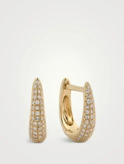 Mini Maeve 14K Gold Huggie Hoop Earrings With Diamonds