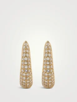 Mini Maeve 14K Gold Huggie Hoop Earrings With Diamonds