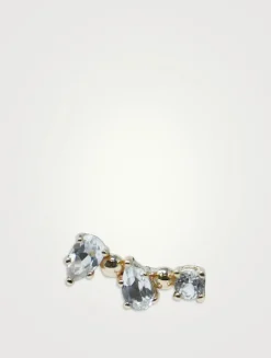 Mini Mélia 14K Gold Left Ear Crawler With Clear Topaz