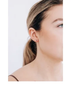 Mini Mélia 14K Gold Right Ear Crawler With Clear Topaz