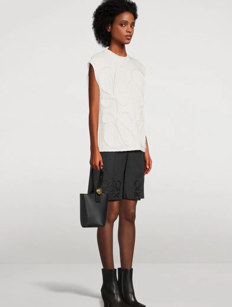 Mini Pebble Leather Bucket Bag