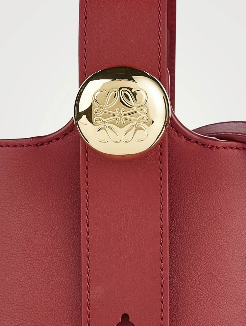 Mini Pebble Leather Bucket Bag