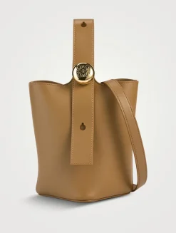 Mini Pebble Leather Bucket Bag