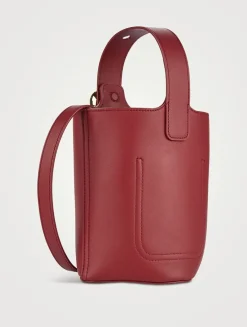 Mini Pebble Leather Bucket Bag