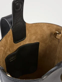 Mini Pebble Leather Bucket Bag