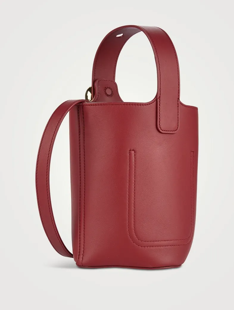 Mini Pebble Leather Bucket Bag