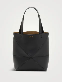 Mini Puzzle Fold Leather Tote Bag