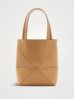 Mini Puzzle Fold Leather Tote Bag