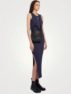 Mini Puzzle Fold Leather Tote Bag