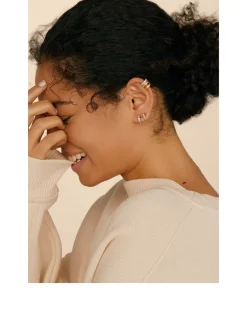 Mini Radiant Edition Quatre Two-Tone Gold Earring With Diamonds