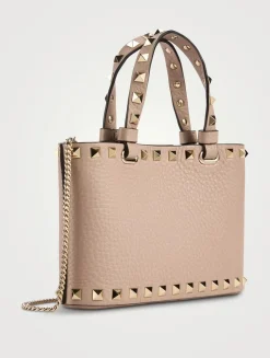 Mini Rockstud Leather Tote Bag
