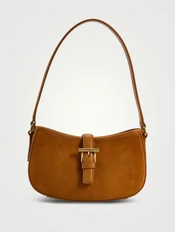 Mini T-Bar Suede Shoulder Bag