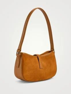 Mini T-Bar Suede Shoulder Bag