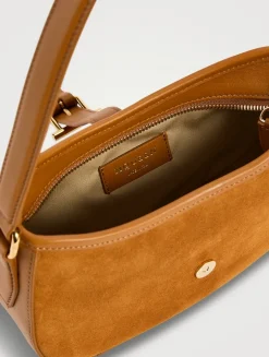 Mini T-Bar Suede Shoulder Bag