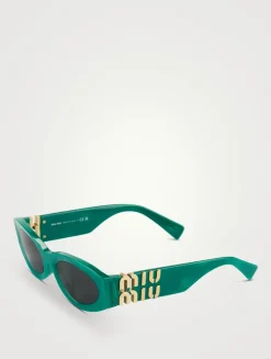 Miu Glimpse Oval Sunglasses