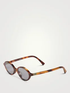 Miu Regarde Oval Sunglasses
