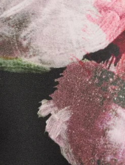 Mixed-Media Cardigan In Floral Print