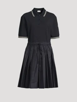 Mixed-Media Polo Dress