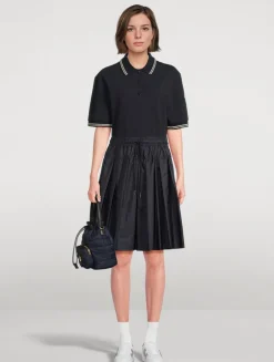 Mixed-Media Polo Dress