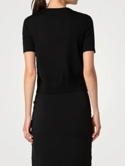 Mixed-Media Sequin Wool Sweater