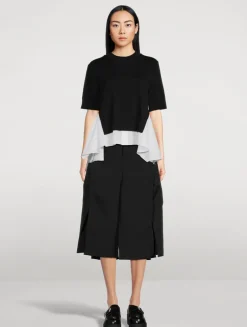 Mixed-Media Sweater With Shirt