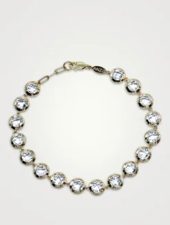 Mélia 14K Gold Clear Topaz Tennis Bracelet