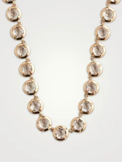 Mélia 14K Gold Tennis Necklace With White Topaz