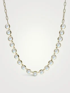 Mélia Kim 14K Gold Tennis Necklace With Moonstone