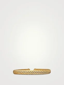 Modern Oval Cablespira® Bracelet In 18k Yellow Gold, 7mm