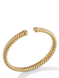 Modern Oval Cablespira® Bracelet In 18k Yellow Gold, 7mm