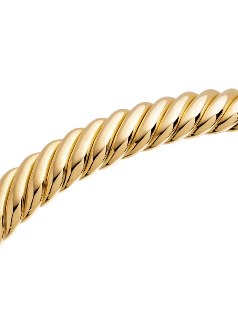 Modern Oval Cablespira® Bracelet In 18k Yellow Gold, 7mm