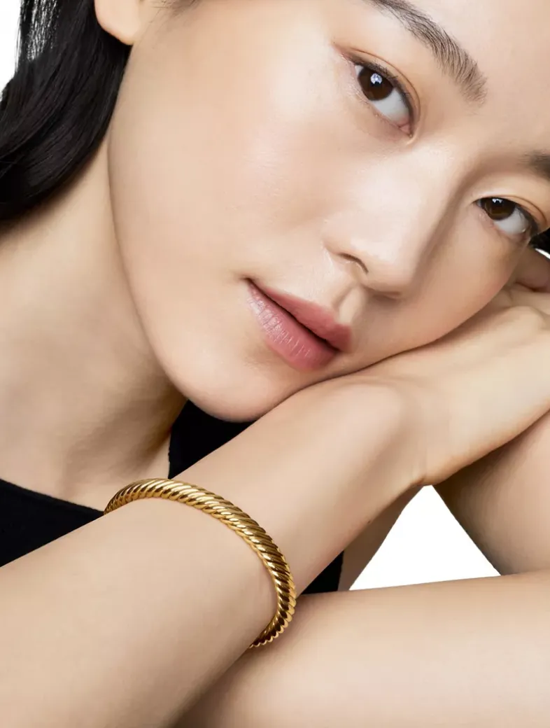 Modern Oval Cablespira® Bracelet In 18k Yellow Gold, 7mm