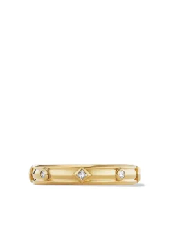 Modern Renaissance Band Ring In 18k Yellow Gold With Diamonds