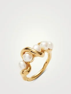 Molten Pearl Twisted Stacking Ring