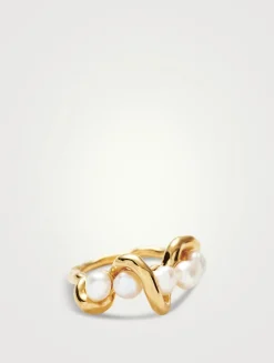 Molten Pearl Twisted Stacking Ring