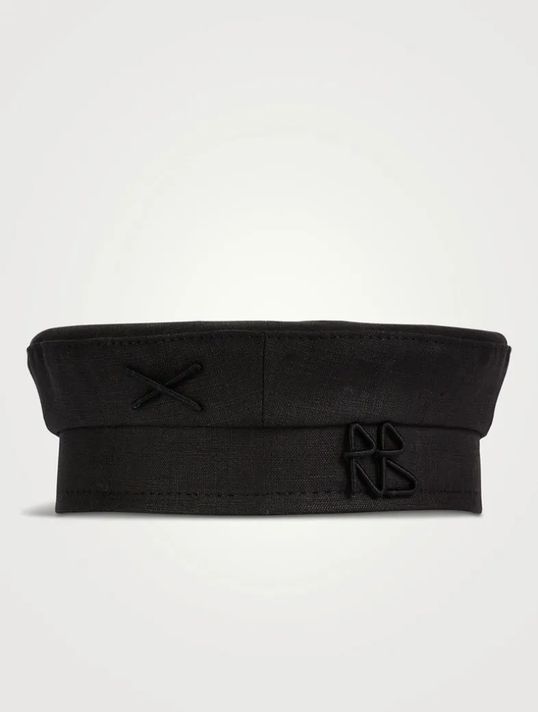 Monogram-Embellished Baker Boy Cap