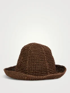 Monogram-Embellished Knitted Bucket Hat